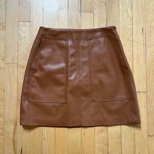 Tan Faux Leather Skirt